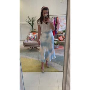 Current Air Anthropologie Cloud Pastel Sky Midi Skirt, size XS